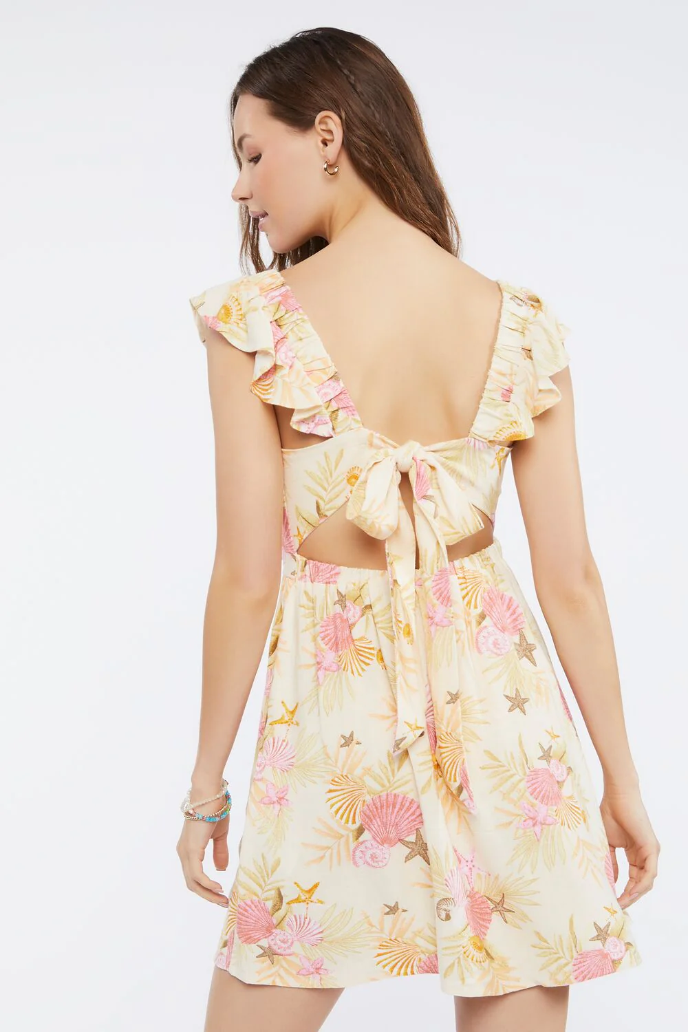 Starfish Print Tie-Back Mini Dress - Image 3