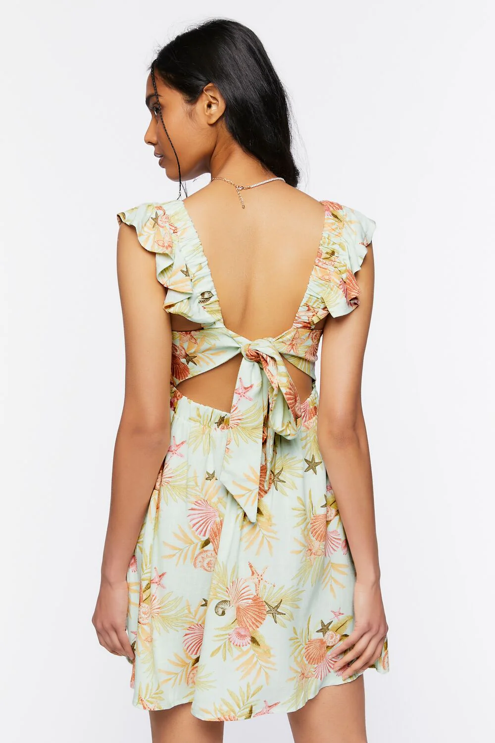 Starfish Print Tie-Back Mini Dress - Image 9