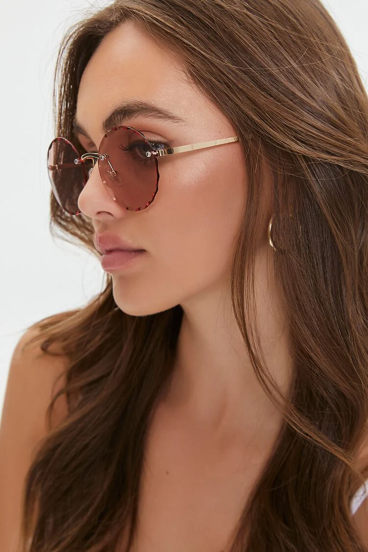 Round Rimless Sunglasses - Image 2