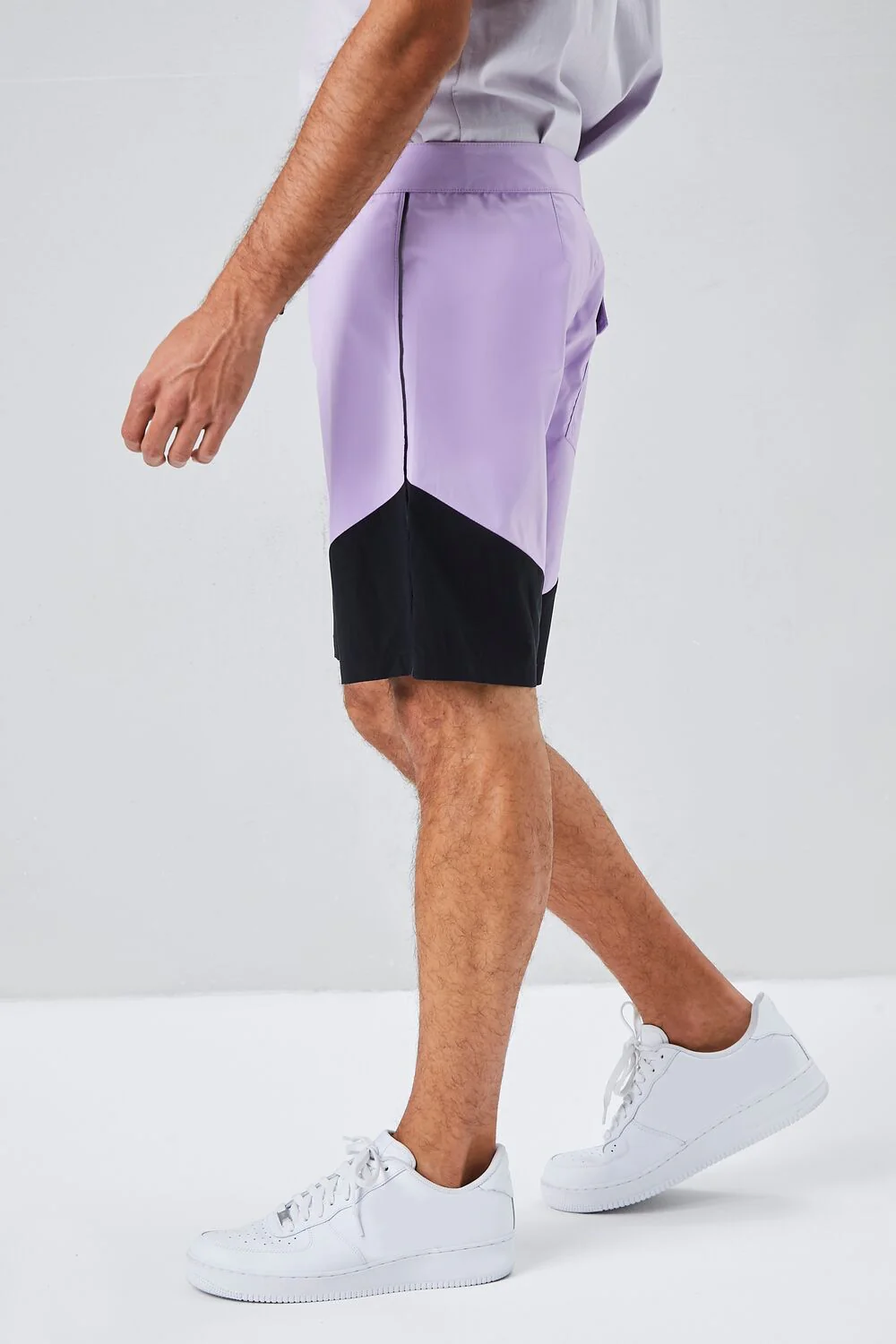 Colorblock Lace-Up Swim Trunks - Image 3