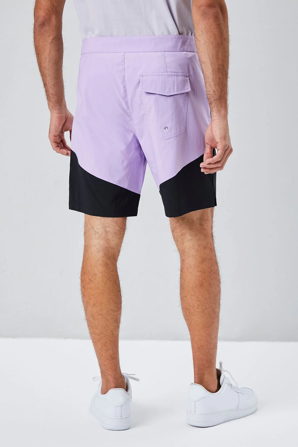 Colorblock Lace-Up Swim Trunks - Image 4