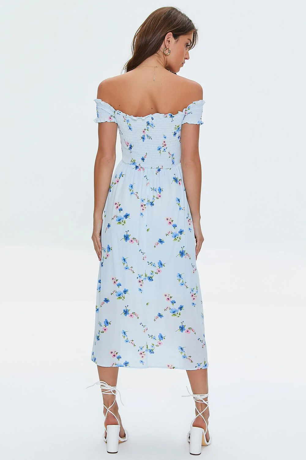 Floral Off-the-Shoulder Midi Dress - Image 3