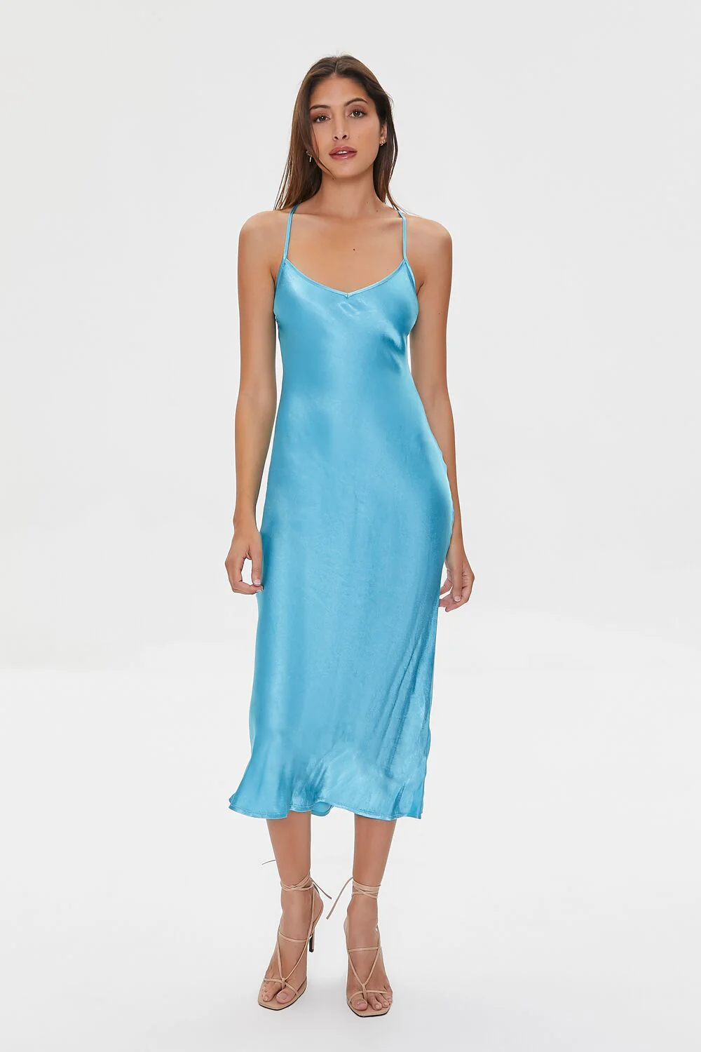 Satin Tie-Back Midi Dress - Image 4