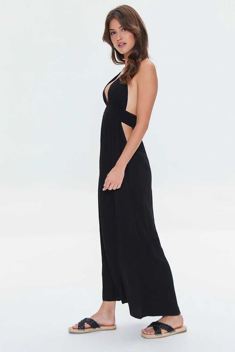 Cutout Plunging Halter Maxi Dress - Image 2