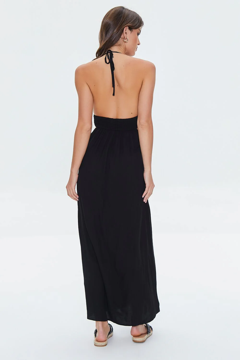 Cutout Plunging Halter Maxi Dress - Image 3