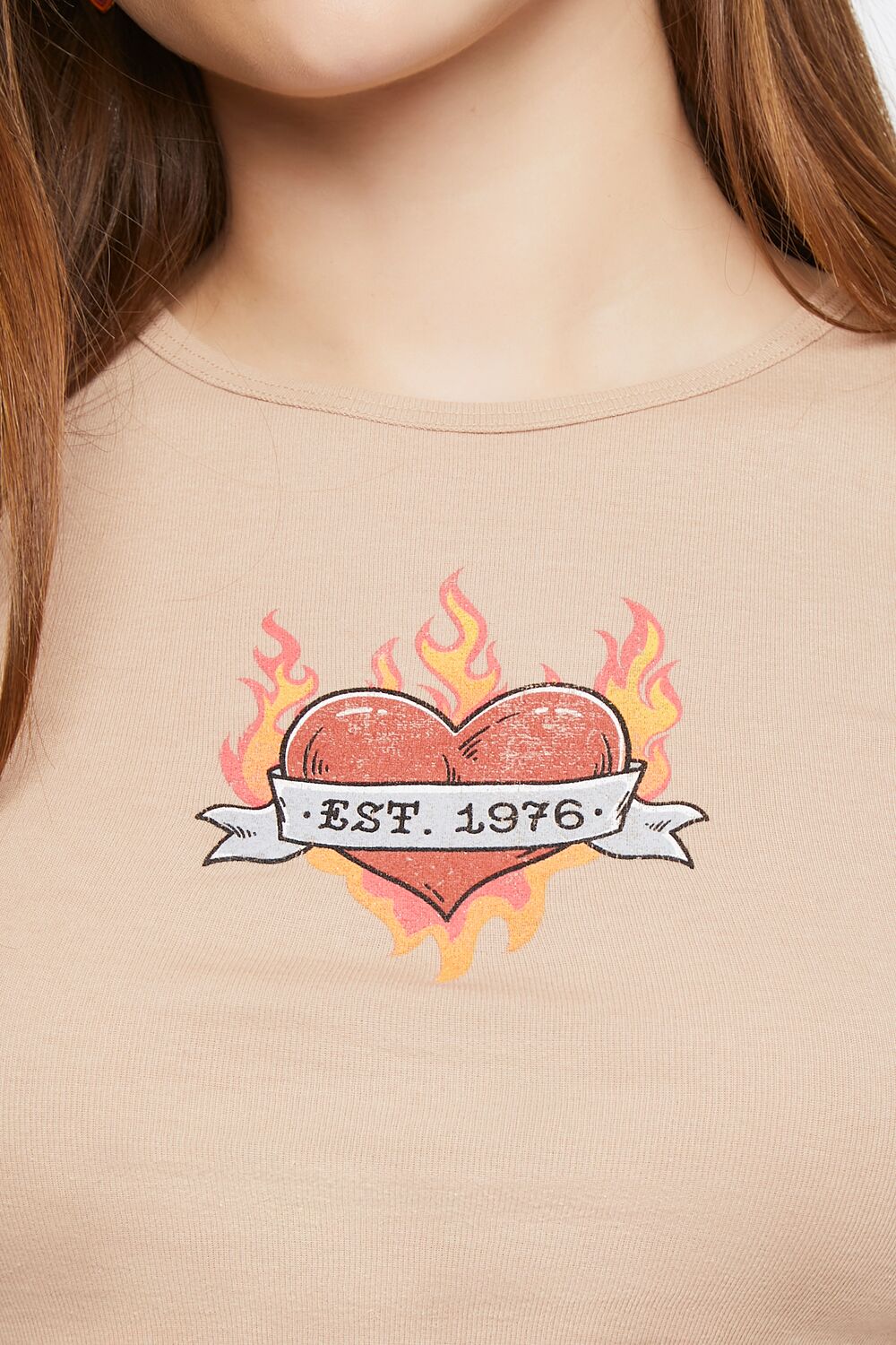 Flaming Heart Graphic Baby Tee - Image 4