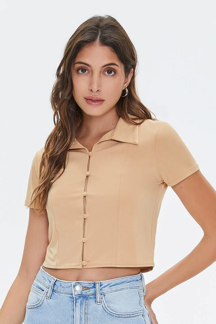 Cropped Button-Loop Shirt - Image 5
