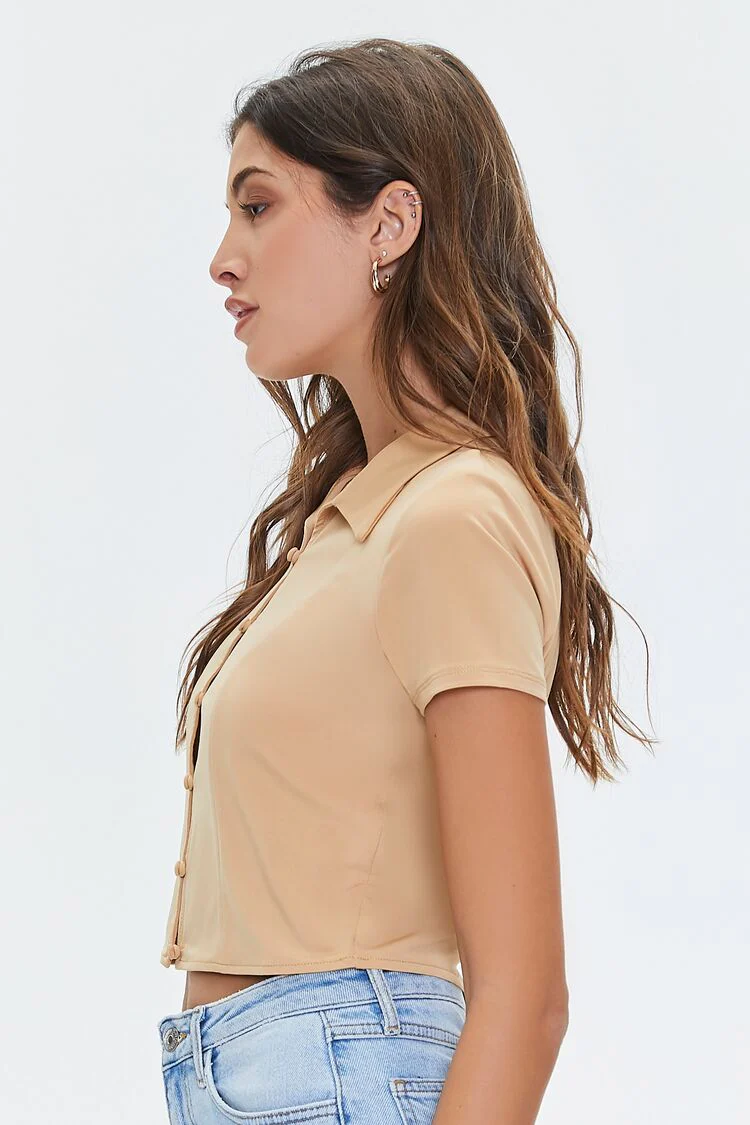 Cropped Button-Loop Shirt - Image 6