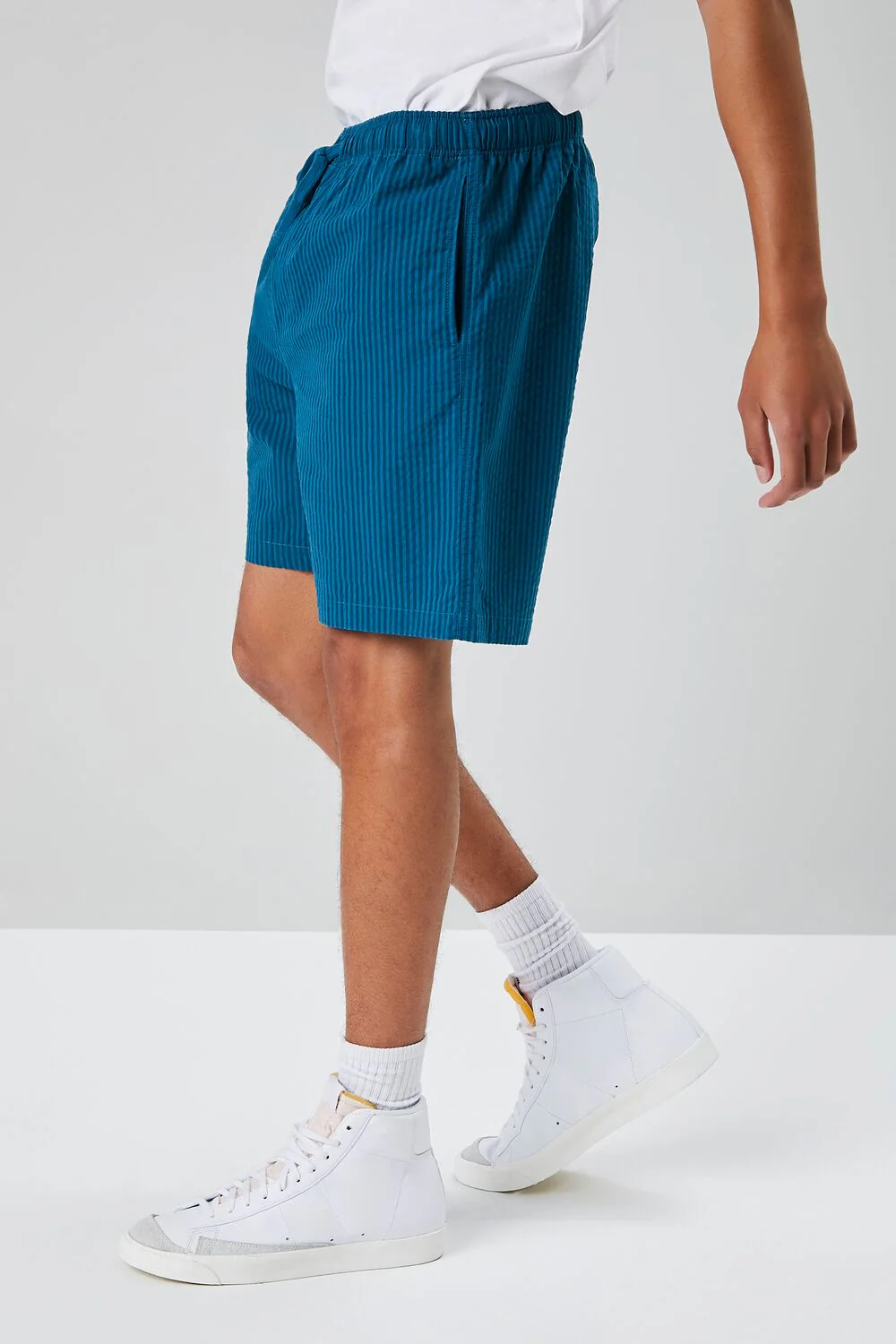 Seersucker Drawstring Shorts - Image 3