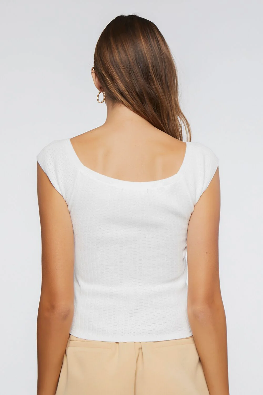 Sweater-Knit Cap Sleeve Top - Image 3