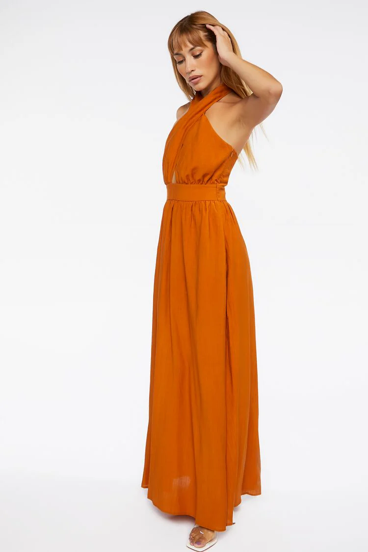 Crisscross Maxi Halter Dress - Image 2