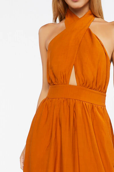 Crisscross Maxi Halter Dress - Image 5