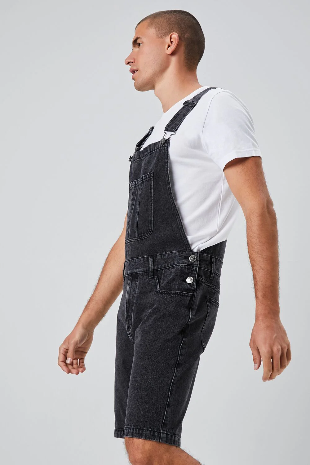 Denim Overall Shorts - Image 3