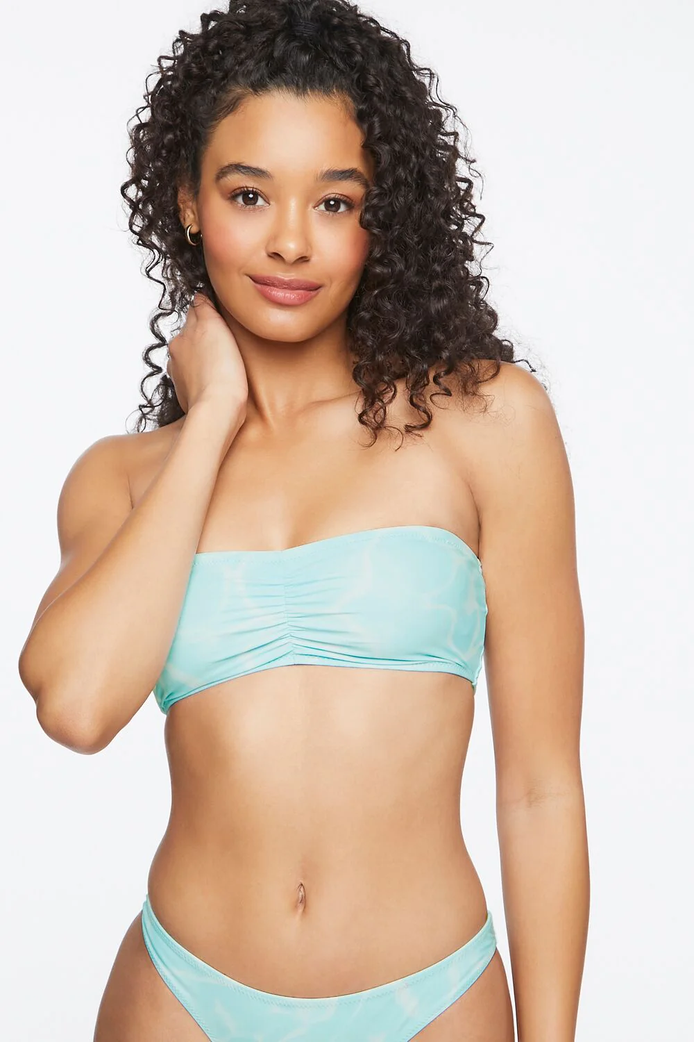 Water Print Bandeau Bikini Top - Image 4
