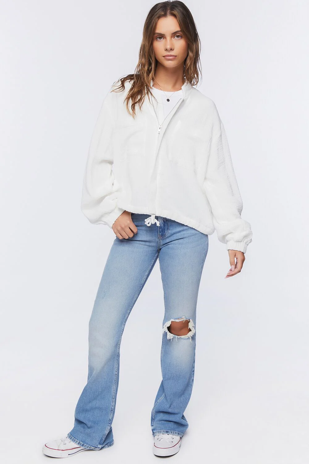 Gauze Bomber Jacket - Image 4