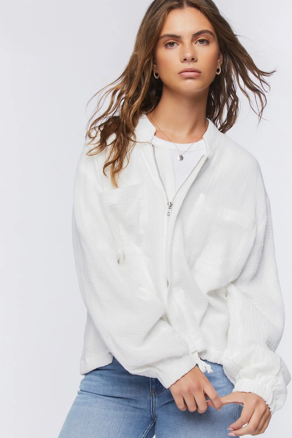 Gauze Bomber Jacket - Image 5