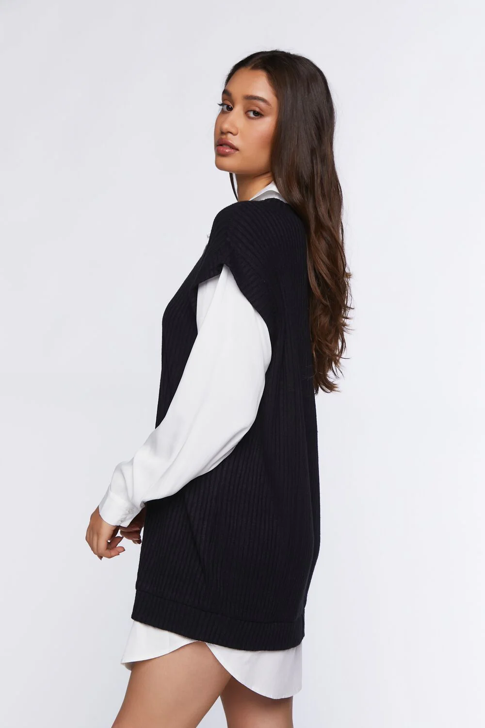 Sweater Vest & Shirt Combo Dress - Image 2