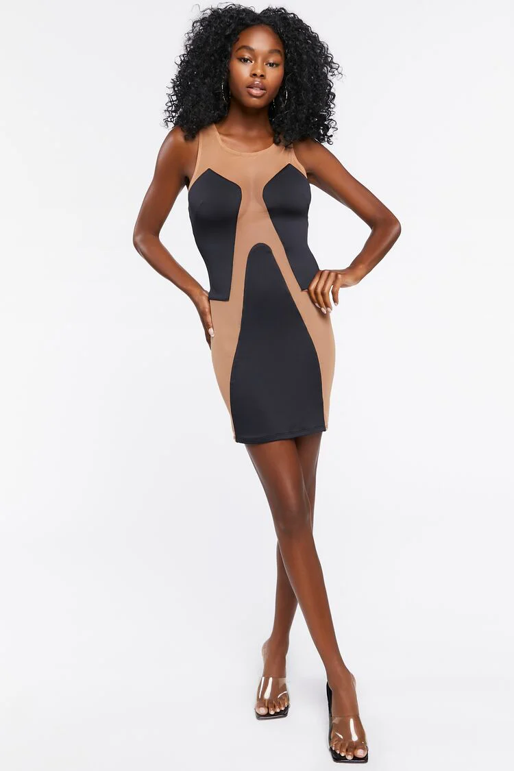 Mesh Panel Mini Dress - Image 4