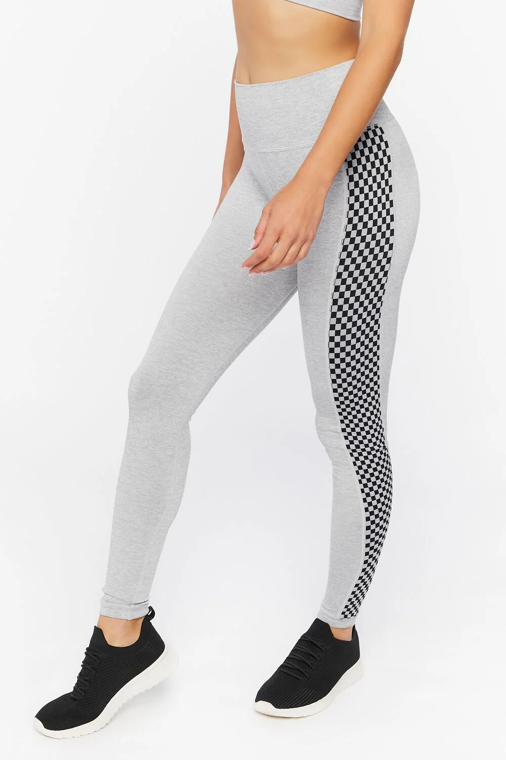 Active Checkered-Trim Leggings - Image 3