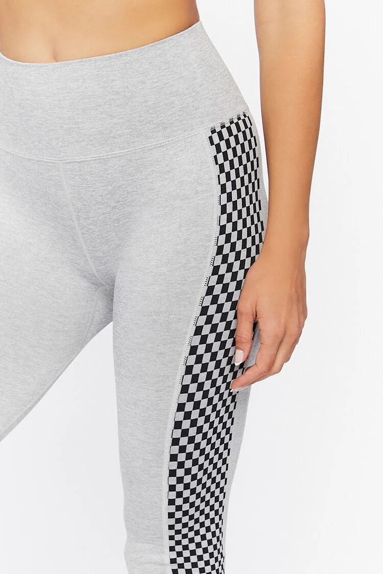 Active Checkered-Trim Leggings - Image 6
