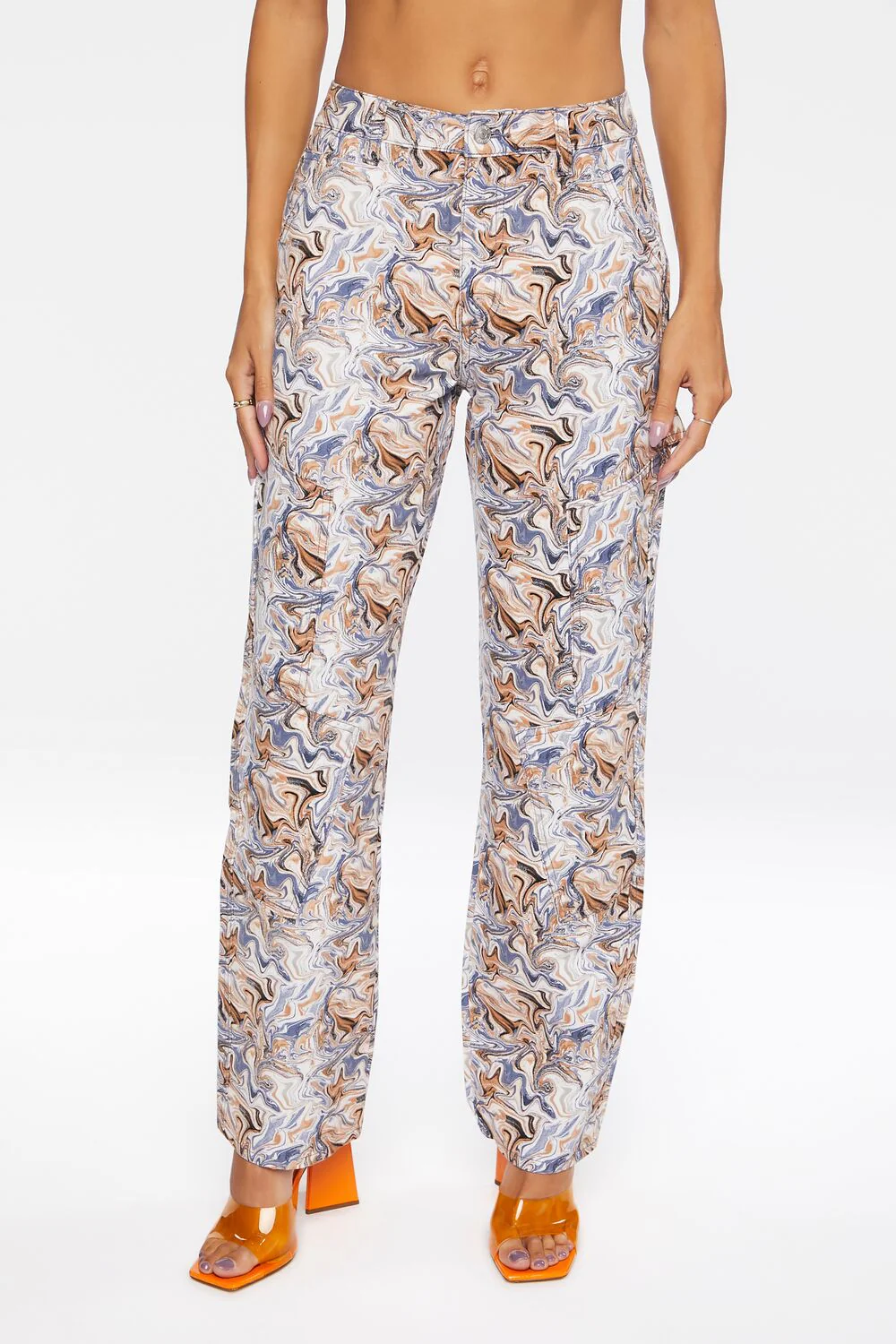 Marble Print Canvas Pants - Image 2
