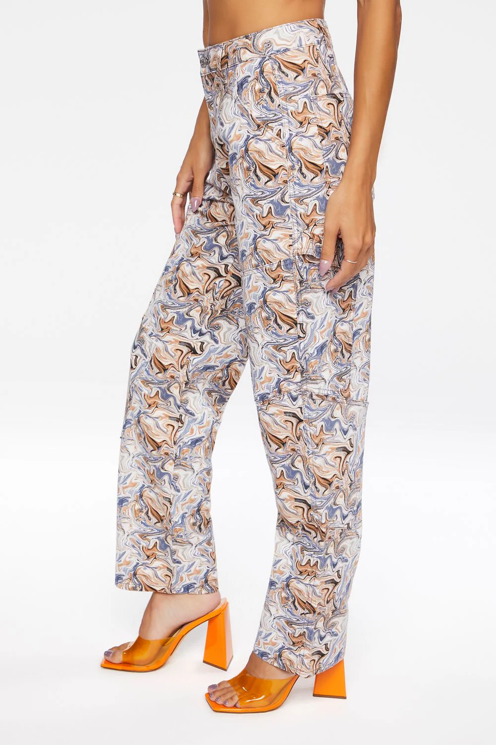 Marble Print Canvas Pants - Image 3