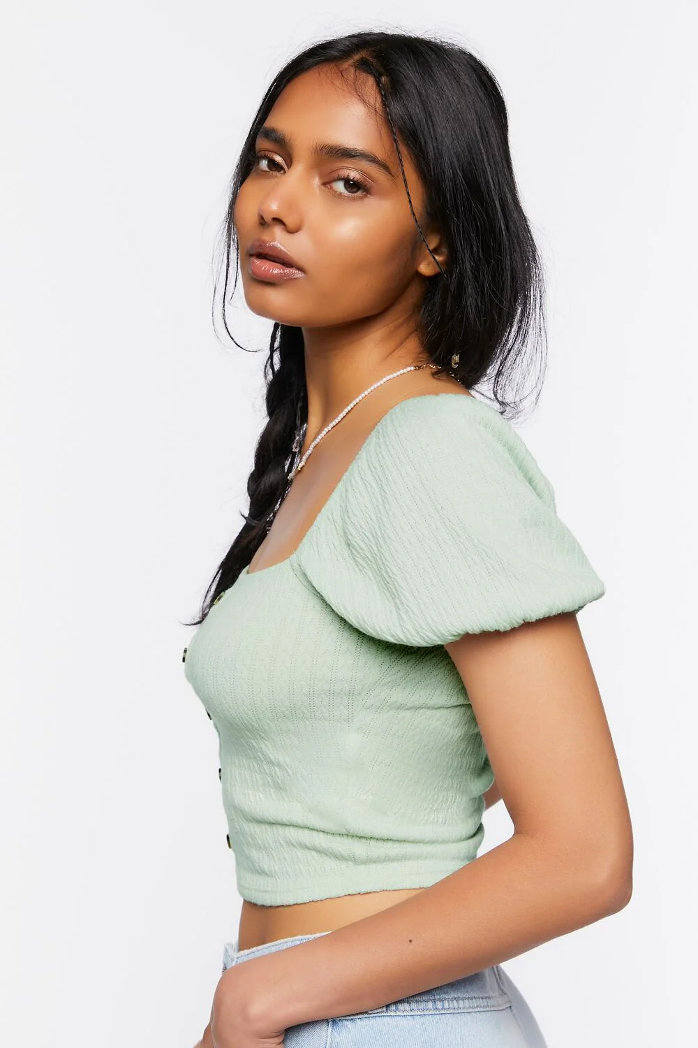 Buttoned Crop Top - Image 2