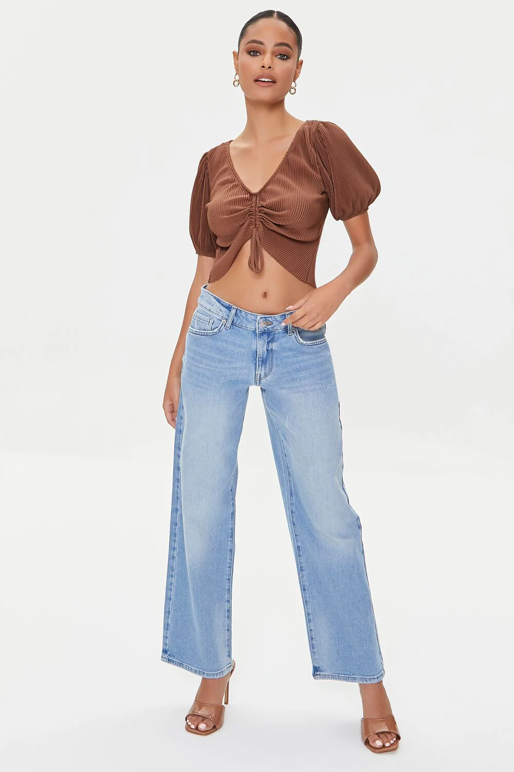 Peasant-Sleeve Crop Top - Image 5