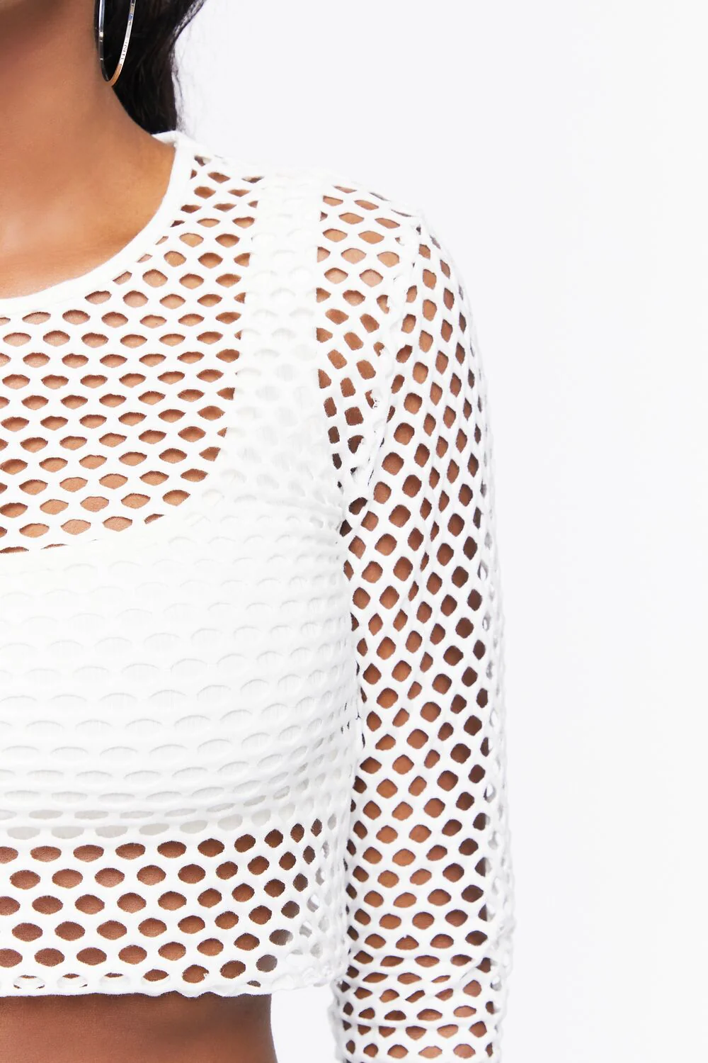 Sheer Mesh Netted Crop Top - Image 5