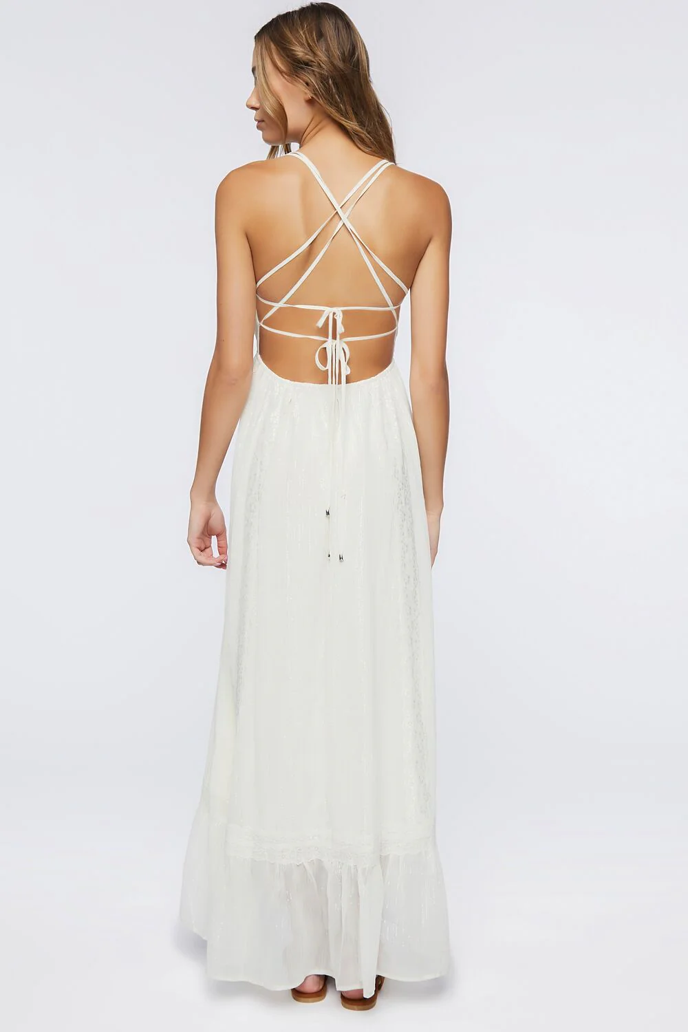 Crisscross Lace-Trim Maxi Dress - Image 3
