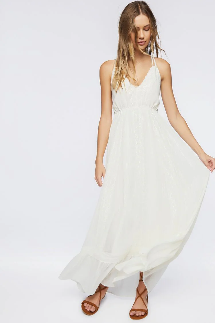 Crisscross Lace-Trim Maxi Dress - Image 4