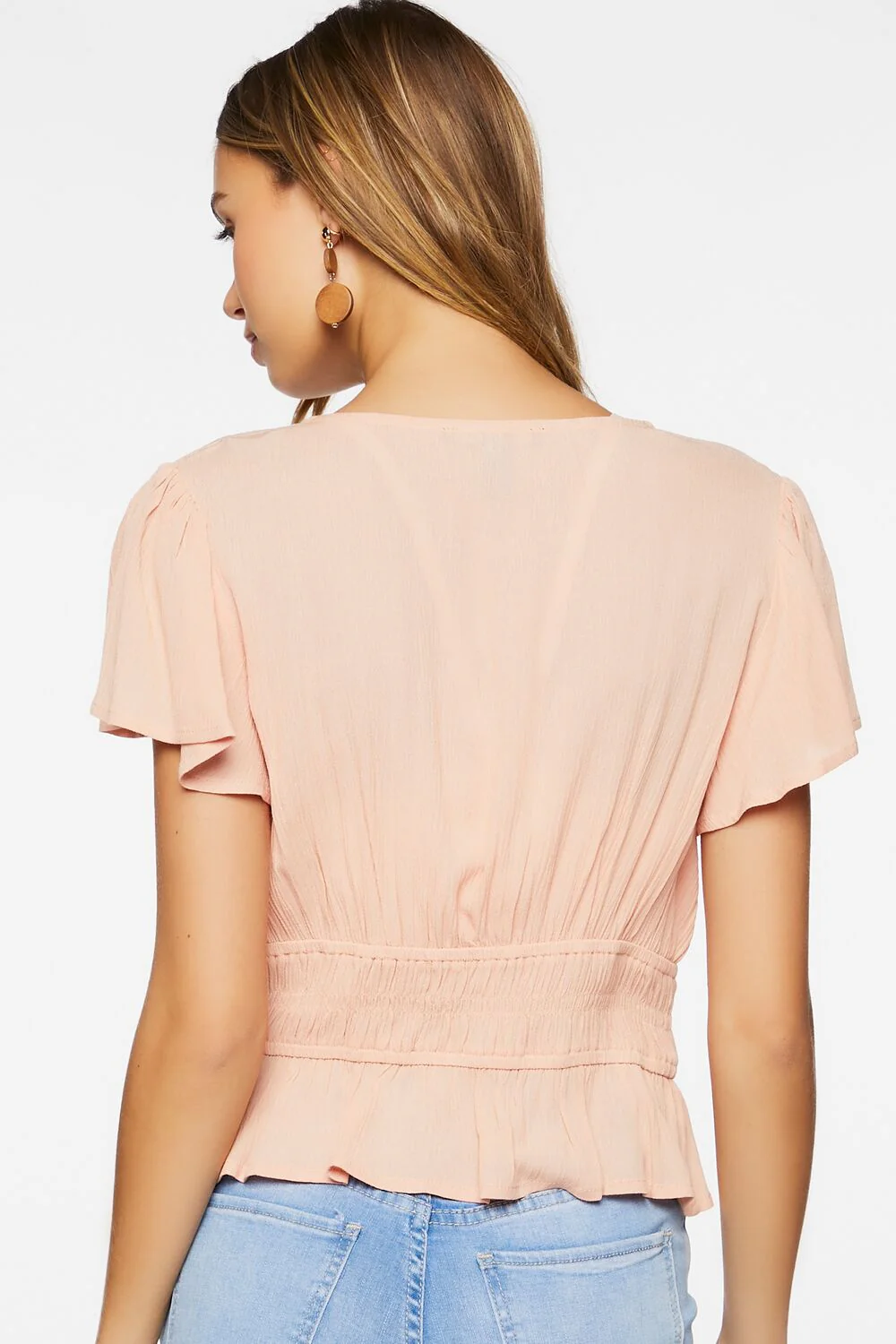 Plunging Butterfly Sleeve Crop Top - Image 3