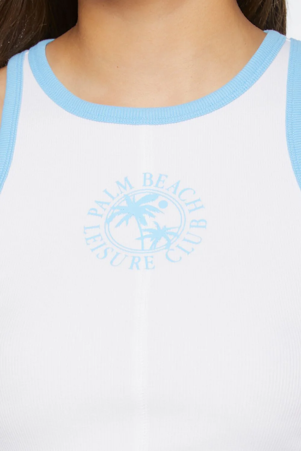 Palm Beach Club Graphic Ringer Crop Top - Image 5
