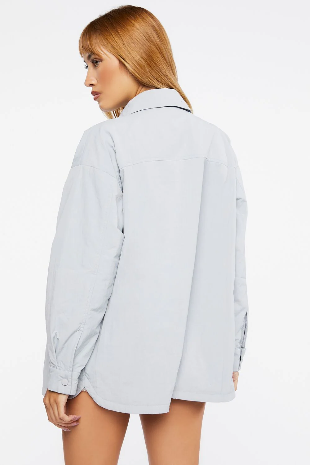 Dolphin-Hem Buttoned Shacket - Image 3