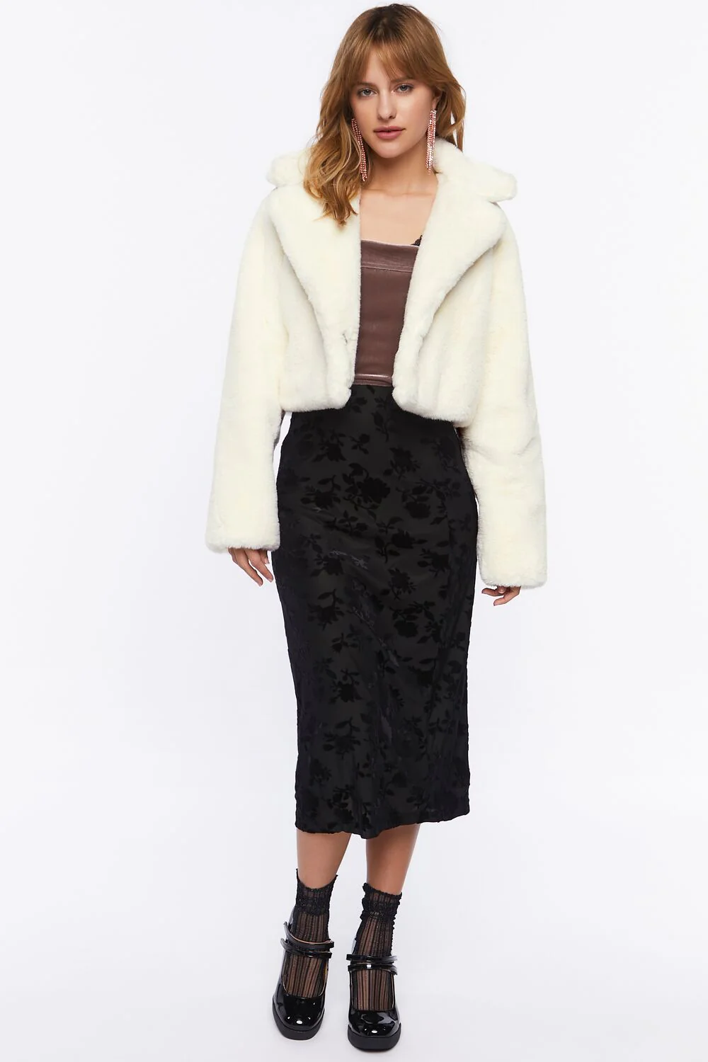 Plush Cropped Coat - Image 11