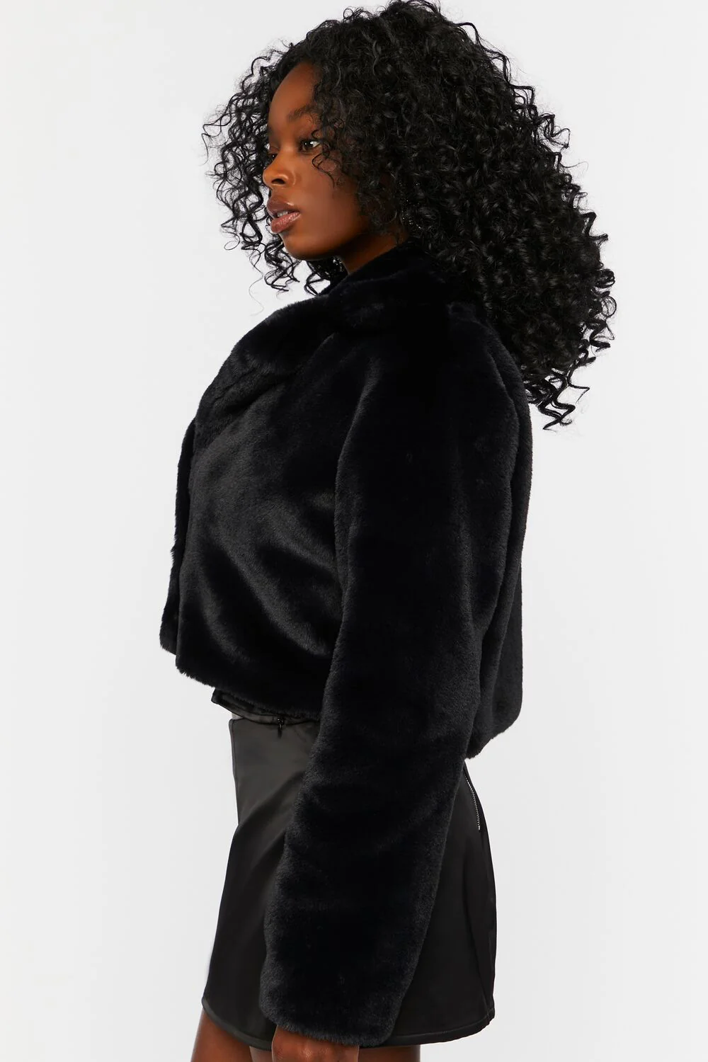 Plush Cropped Coat - Image 3
