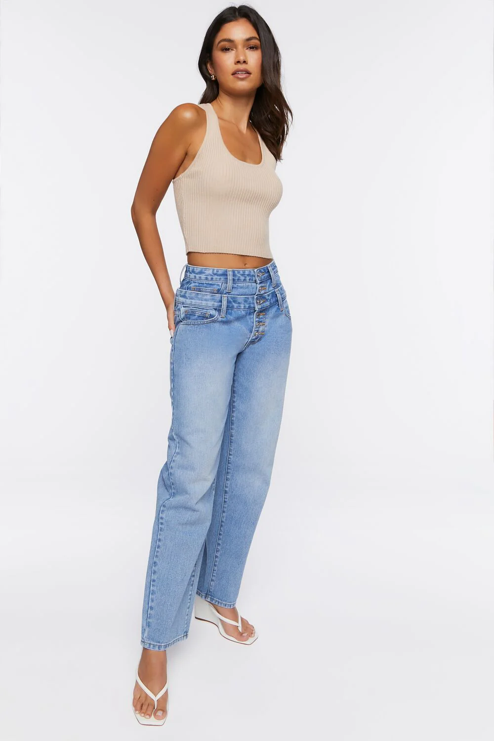 Ribbed Knit Racerback Crop Top - Image 4