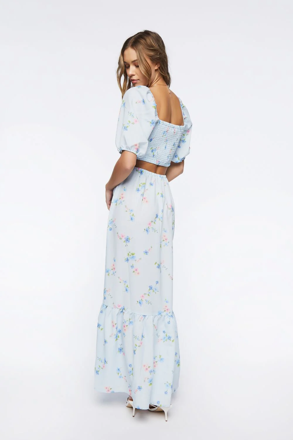 Floral Print Cutout Maxi Dress - Image 3