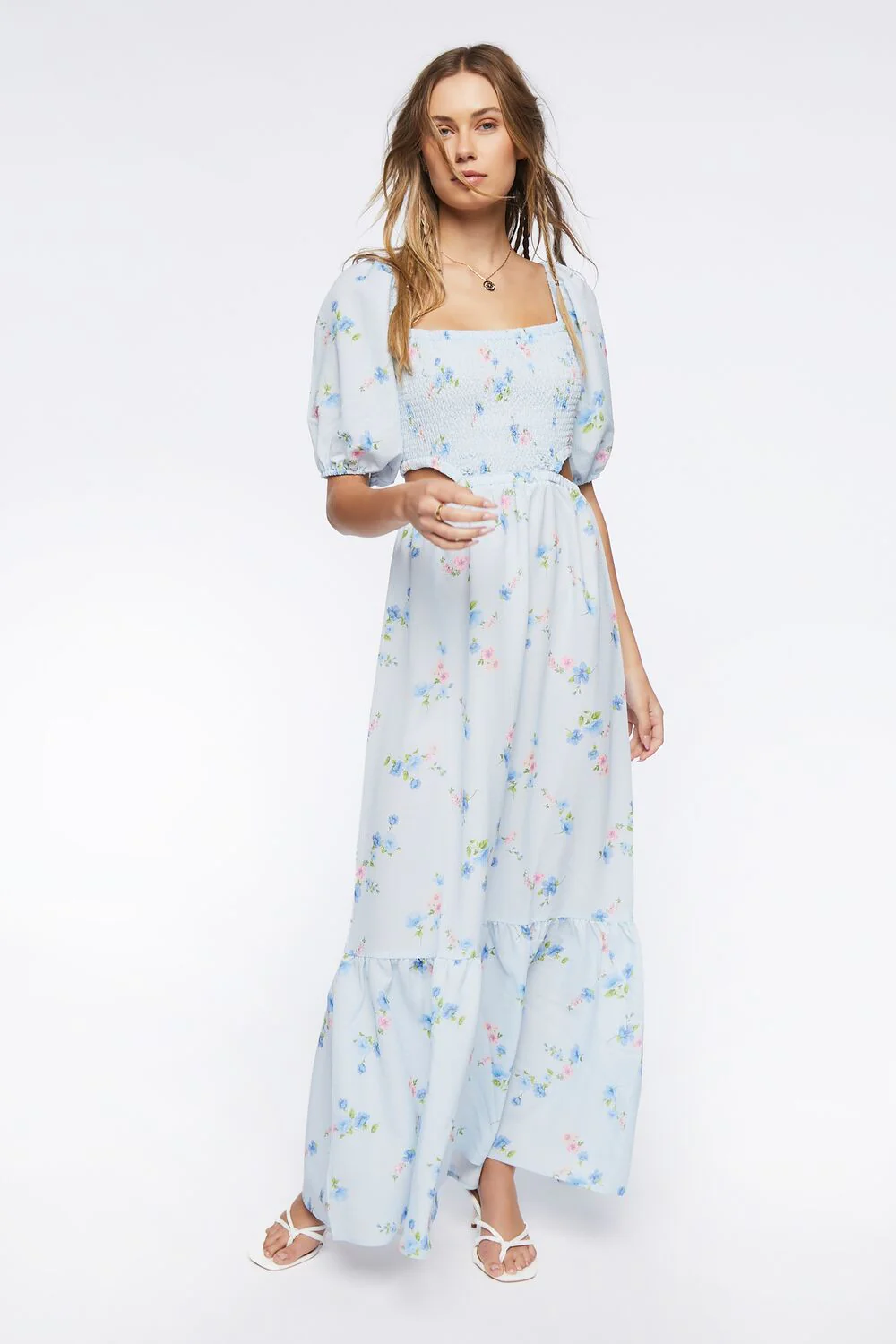 Floral Print Cutout Maxi Dress - Image 4