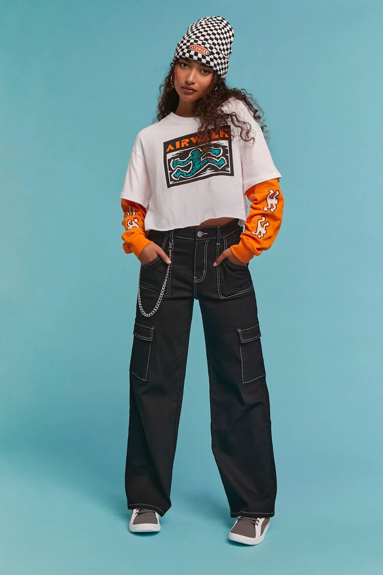 Airwalk Cropped Combo Tee - Image 5