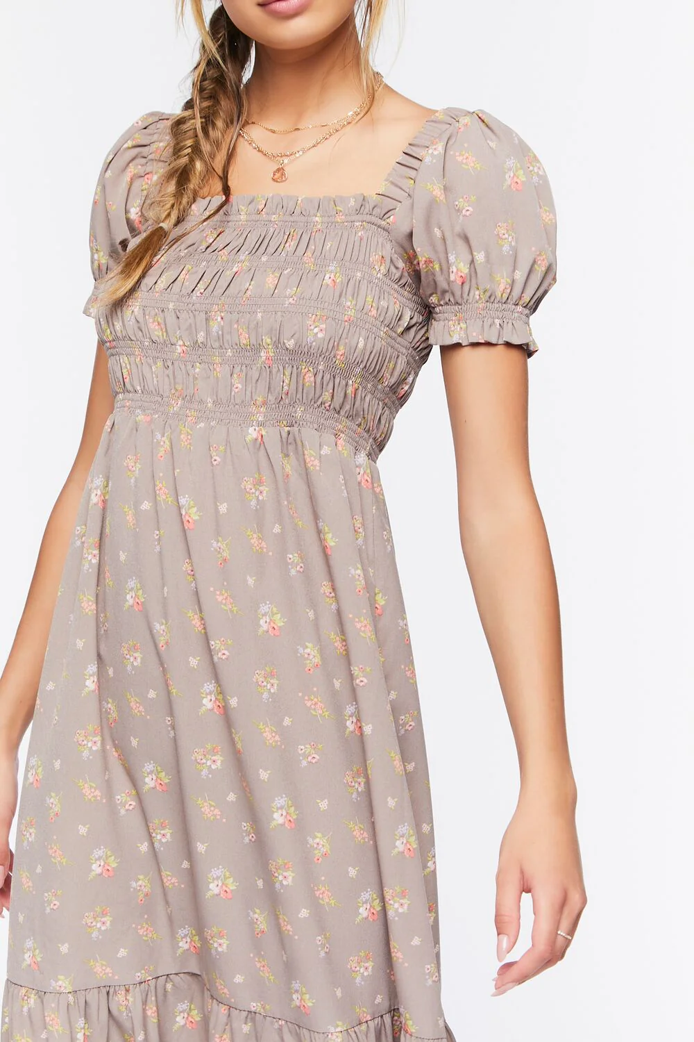 Floral Puff-Sleeve Dress - Image 11