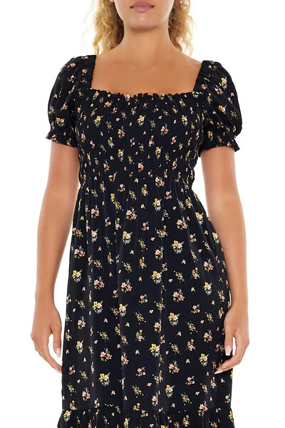 Floral Puff-Sleeve Dress - Image 2