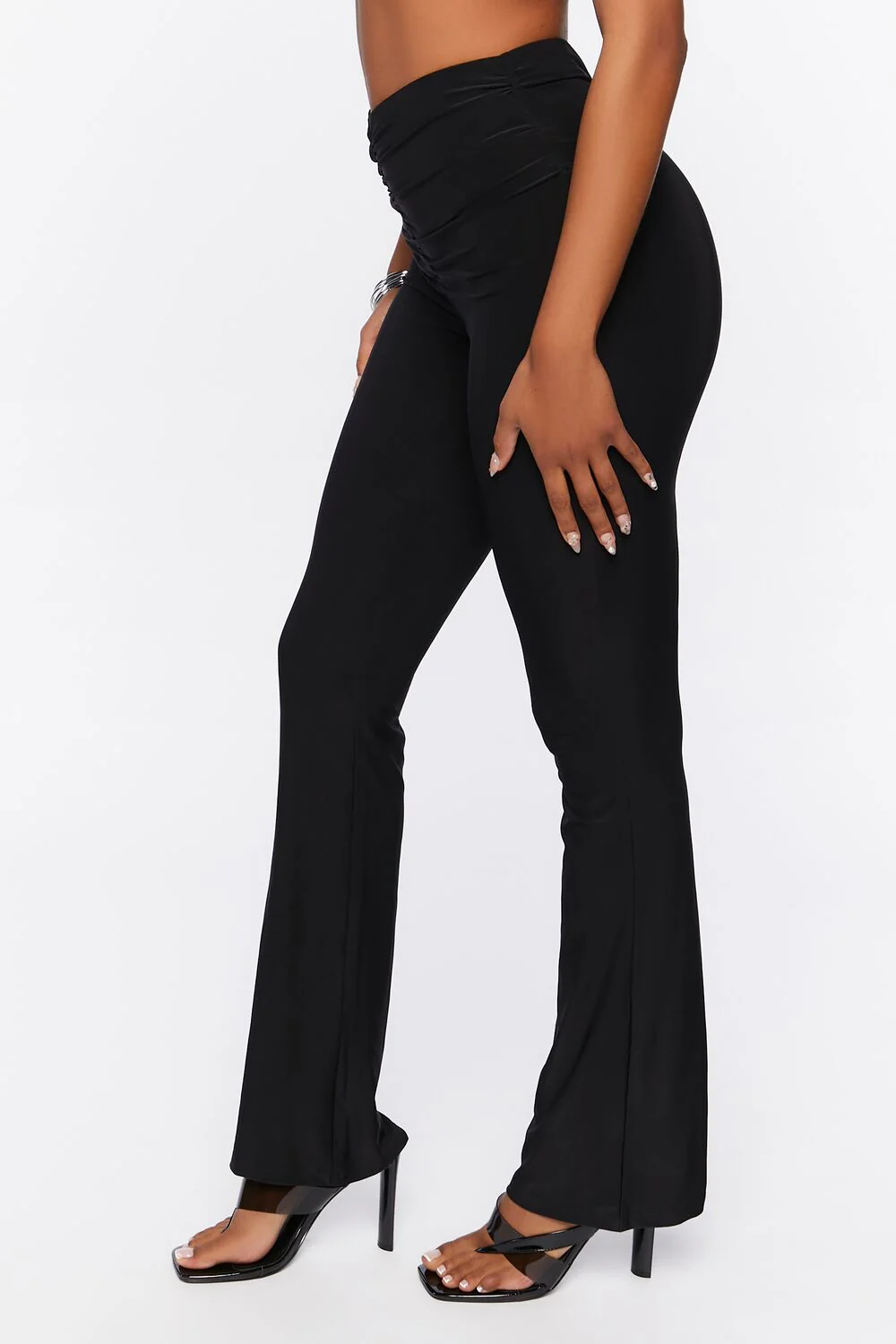 Ruched Mid-Rise Flare Pants - Image 3