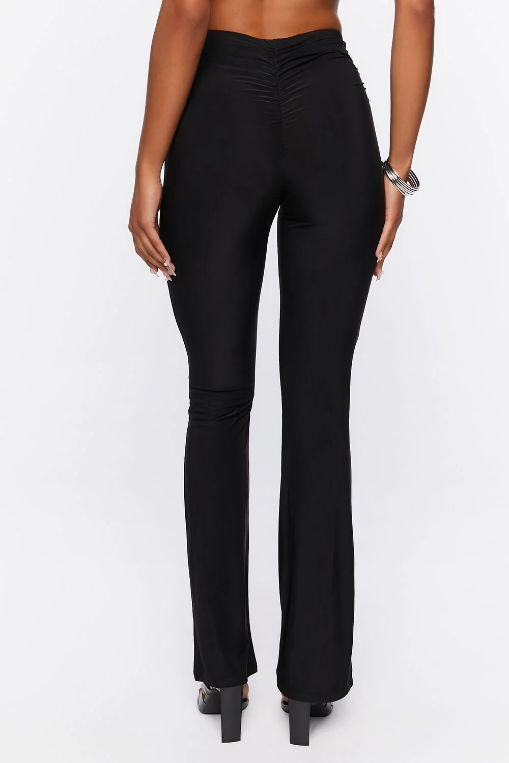 Ruched Mid-Rise Flare Pants - Image 4
