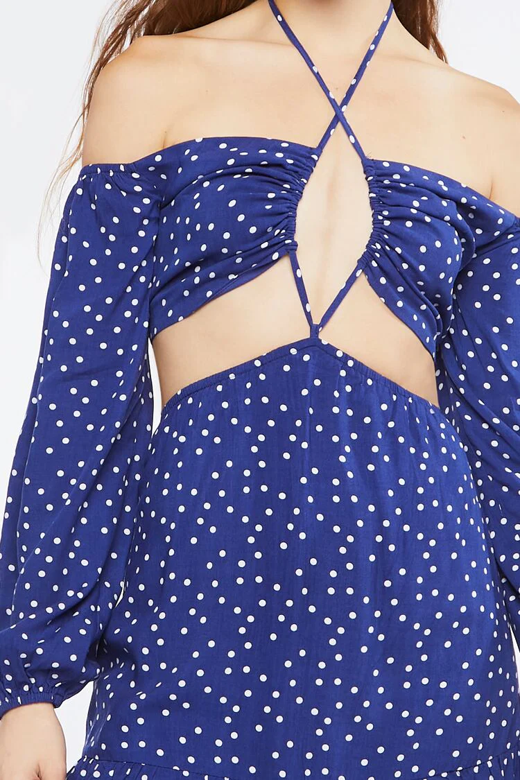 Polka Dot Cutout Mini Dress - Image 5