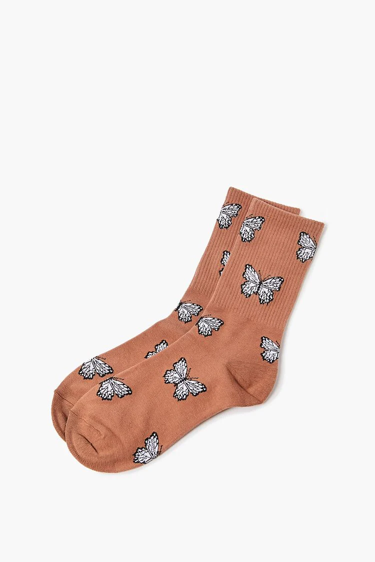 Butterfly Print Crew Socks - Image 2