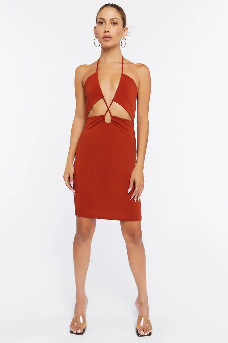 Cutout Halter Mini Dress - Image 10