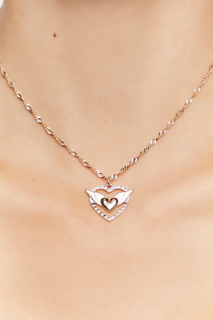 Upcycled Winged Heart Necklace - Image 2