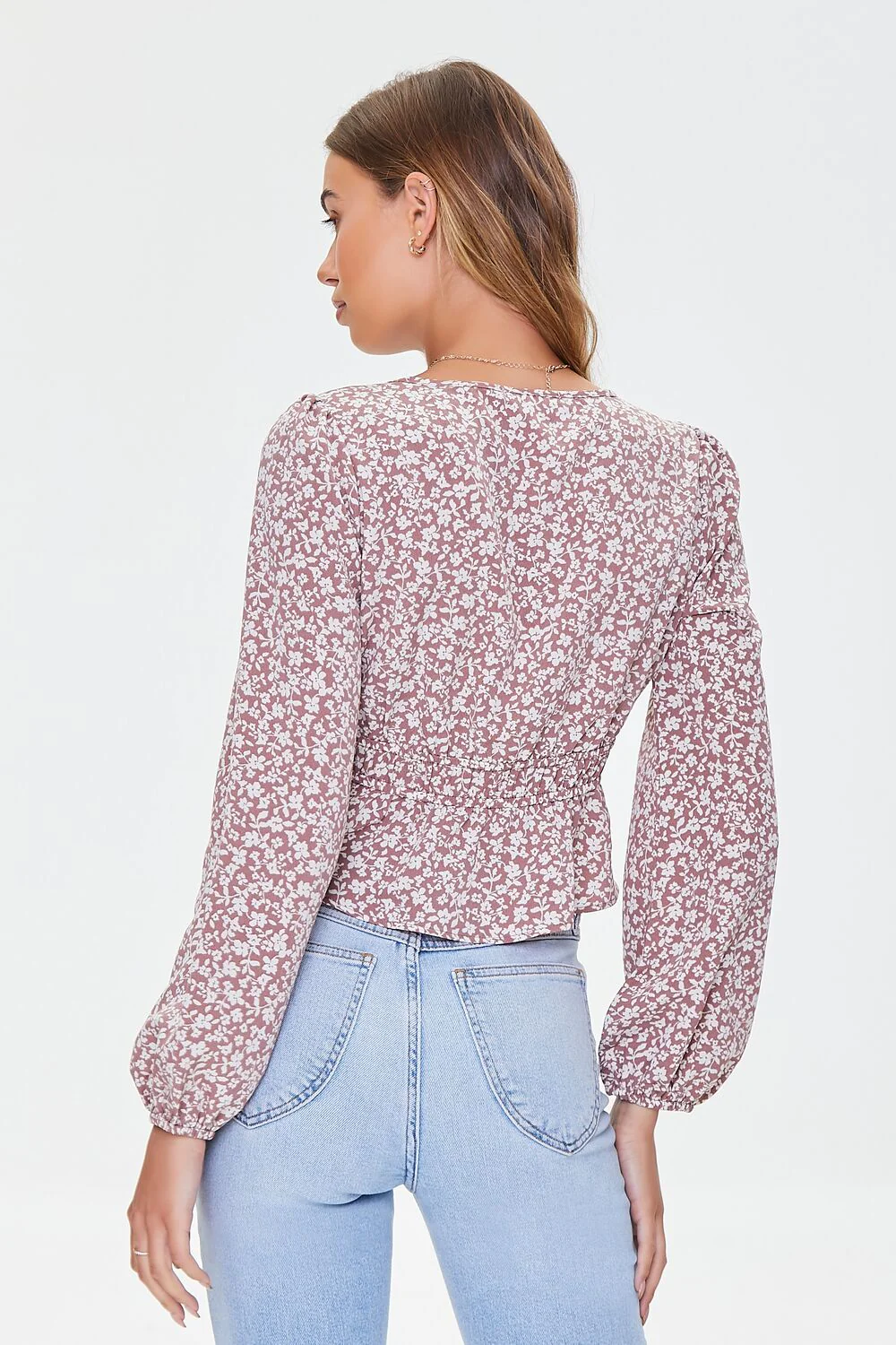 Ditsy Floral Print Flounce Top - Image 4