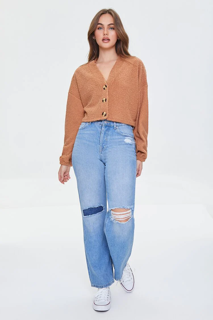 Boucle Knit Cardigan Sweater - Image 4